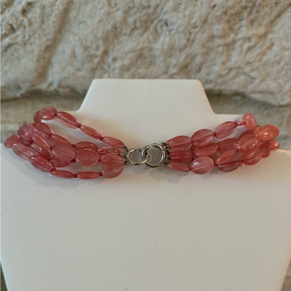 Cherry Quartz Multi-strand Beaded Necklace - Picture 2 of 4